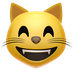 Bagaimana Grinning Cat with Smiling Eyes emoji terlihat di Apple.