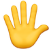 Bagaimana Hand with Fingers Splayed emoji terlihat di Apple.