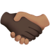 Bagaimana Handshake: Dark Skin Tone, Medium Skin Tone emoji terlihat di Apple.