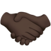 Bagaimana Handshake: Dark Skin Tone emoji terlihat di Apple.