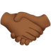 Bagaimana Handshake: Medium-Dark Skin Tone emoji terlihat di Apple.