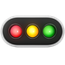 Bagaimana Horizontal Traffic Light emoji terlihat di Apple.