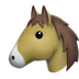 Bagaimana Horse Face emoji terlihat di Apple.