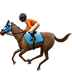 Bagaimana Horse Racing: Dark Skin Tone emoji terlihat di Apple.