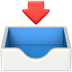 Bagaimana Inbox Tray emoji terlihat di Apple.