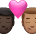 Bagaimana Kiss: Man, Man, Dark Skin Tone, Medium Skin Tone emoji terlihat di Apple.