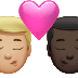 Bagaimana Kiss: Man, Man, Medium-Light Skin Tone, Dark Skin Tone emoji terlihat di Apple.