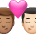 2人でキス: 男性 男性 中間の肌色 薄い肌色の絵文字がAppleでどのように見えるか。