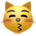 Bagaimana emoji Kucing melemparkan ciuman kelihatan di Apple.