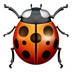 Bagaimana Lady Beetle emoji terlihat di Apple.