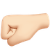 Bagaimana Left-Facing Fist: Light Skin Tone emoji terlihat di Apple.