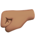 Bagaimana Left-Facing Fist: Medium Skin Tone emoji terlihat di Apple.