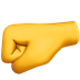 איך יד קמוצה שמאלה emoji נראה על Apple.