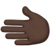 Bagaimana Leftwards Hand: Dark Skin Tone emoji terlihat di Apple.