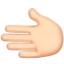 Bagaimana Leftwards Hand: Light Skin Tone emoji terlihat di Apple.