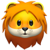 Bagaimana Lion emoji terlihat di Apple.