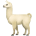 Bagaimana emoji Llama kelihatan di Apple.