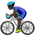 Bagaimana Man Biking: Dark Skin Tone emoji terlihat di Apple.