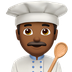 Bagaimana emoji Tukang masak lelaki: ton kulit sederhana gelap kelihatan di Apple.