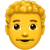 Bagaimana Man: Curly Hair emoji terlihat di Apple.