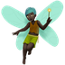 Bagaimana Man Fairy: Dark Skin Tone emoji terlihat di Apple.