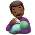 Bagaimana Man Feeding Baby: Medium-Dark Skin Tone emoji terlihat di Apple.