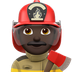 Bagaimana Man Firefighter: Dark Skin Tone emoji terlihat di Apple.