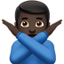 Bagaimana Man Gesturing NO: Dark Skin Tone emoji terlihat di Apple.