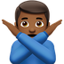 Bagaimana Man Gesturing NO: Medium-Dark Skin Tone emoji terlihat di Apple.