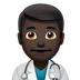 Bagaimana Man Health Worker: Dark Skin Tone emoji terlihat di Apple.