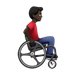 Bagaimana Man in Manual Wheelchair Facing Right: Dark Skin Tone emoji terlihat di Apple.