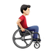 Bagaimana Man in Manual Wheelchair Facing Right: Light Skin Tone emoji terlihat di Apple.