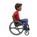 Bagaimana Man in Manual Wheelchair Facing Right: Medium-Dark Skin Tone emoji terlihat di Apple.