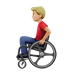 Bagaimana Man in Manual Wheelchair: Medium-Light Skin Tone emoji terlihat di Apple.