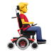 Bagaimana Man in Motorized Wheelchair Facing Right emoji terlihat di Apple.