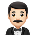 Bagaimana Man in Tuxedo: Light Skin Tone emoji terlihat di Apple.