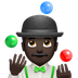 Bagaimana Man Juggling: Dark Skin Tone emoji terlihat di Apple.