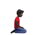 Bagaimana Man Kneeling Facing Right: Dark Skin Tone emoji terlihat di Apple.