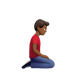 Bagaimana Man Kneeling Facing Right: Medium-Dark Skin Tone emoji terlihat di Apple.