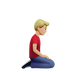 Bagaimana Man Kneeling Facing Right: Medium-Light Skin Tone emoji terlihat di Apple.