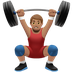 Bagaimana Man Lifting Weights: Medium Skin Tone emoji terlihat di Apple.