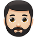 Bagaimana Man: Light Skin Tone, Beard emoji terlihat di Apple.