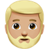 Jak wygląda emoji Mężczyzna z brodą: karnacja średnio jasna w Apple.