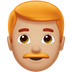 Bagaimana Man: Medium-Light Skin Tone, Red Hair emoji terlihat di Apple.