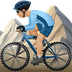 Bagaimana Man Mountain Biking: Medium-Light Skin Tone emoji terlihat di Apple.