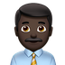 Bagaimana Man Office Worker: Dark Skin Tone emoji terlihat di Apple.