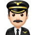 Bagaimana Man Pilot: Light Skin Tone emoji terlihat di Apple.