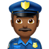 Bagaimana emoji Pegawai polis lelaki: ton kulit sederhana gelap kelihatan di Apple.