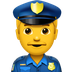 Bagaimana emoji Pegawai polis lelaki kelihatan di Apple.