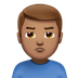 Bagaimana Man Pouting: Medium Skin Tone emoji terlihat di Apple.